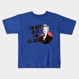 "Timeless Elegance: Vintage-Inspired Woman Illustration" - I,m Not Old Kids T-Shirt